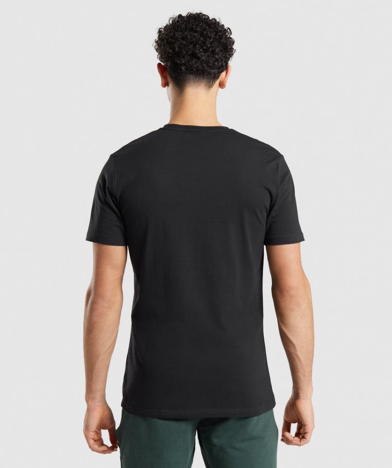 Men's Gymshark Essential T-Shirts Black | CA N05637